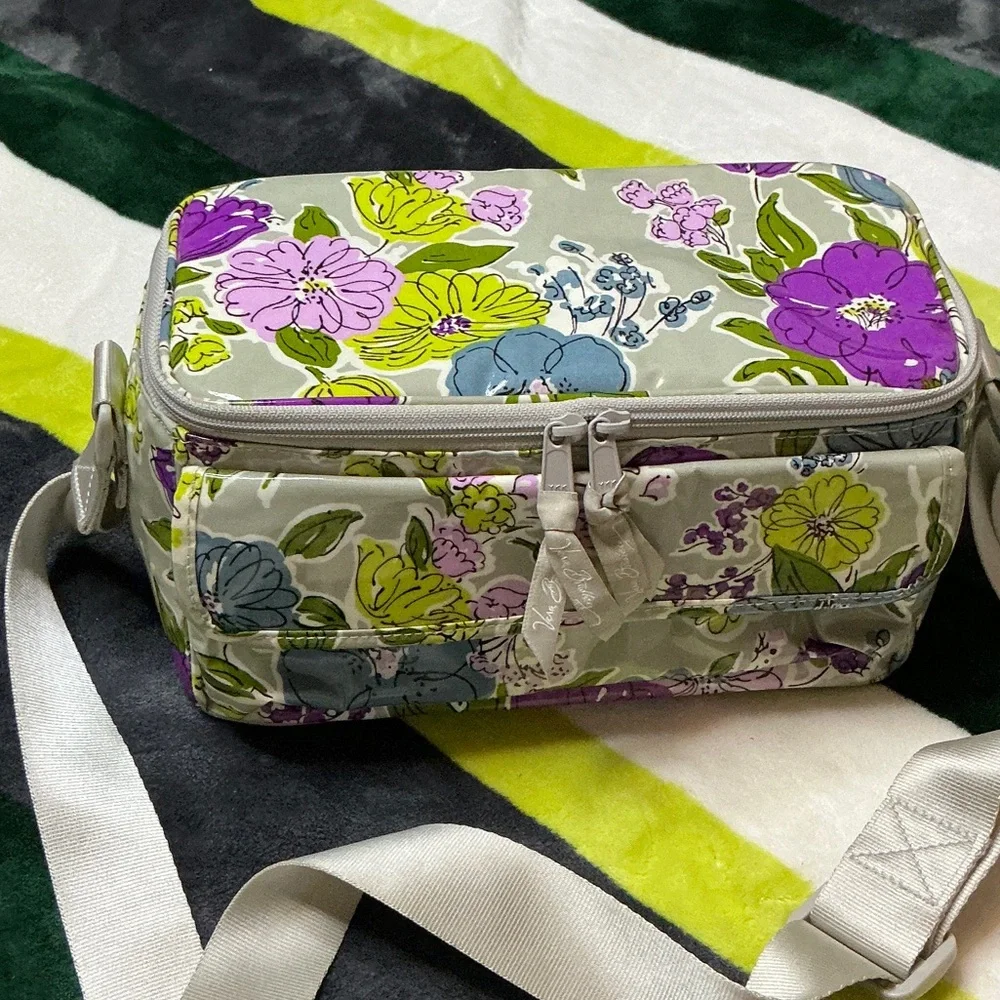 Vera Bradley Floral Lunch Bag in Purple and Green